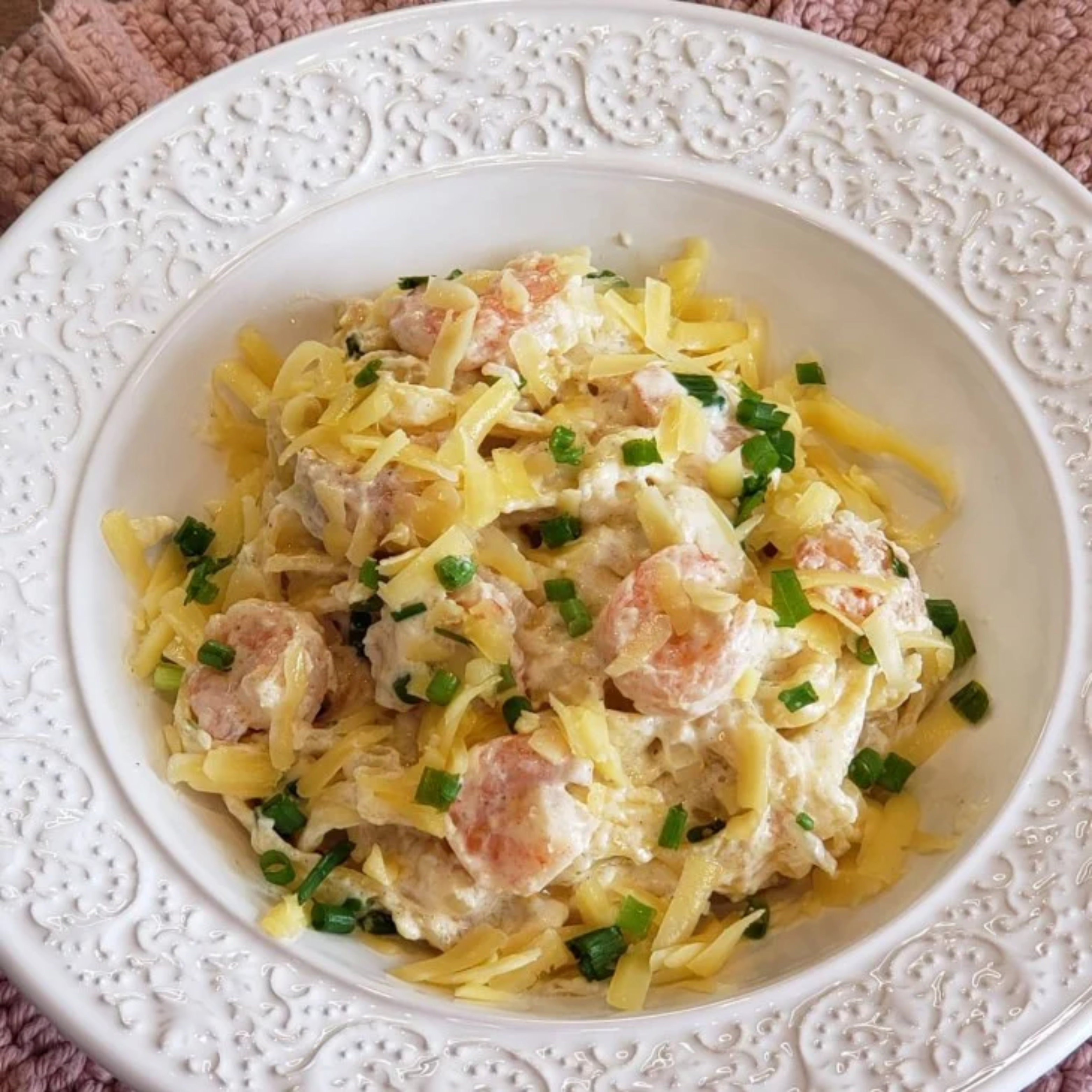 Fettuccine de Camarão ao molho Branco